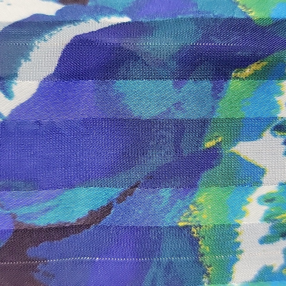 Infinity Circular Scarf Blue, Yellow & Black Floral Print 70 X 20 - Picture 6 of 7
